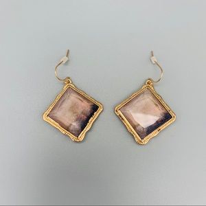 Two-toned diamond shaped earrings